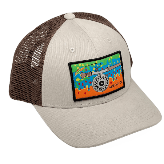 Khaki/Brown Fly Reel Patch Hat - Wild Drift Co