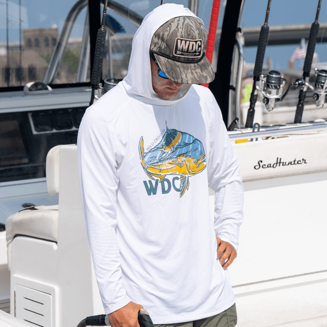 WDC White Performance Fishing Shirt Medium