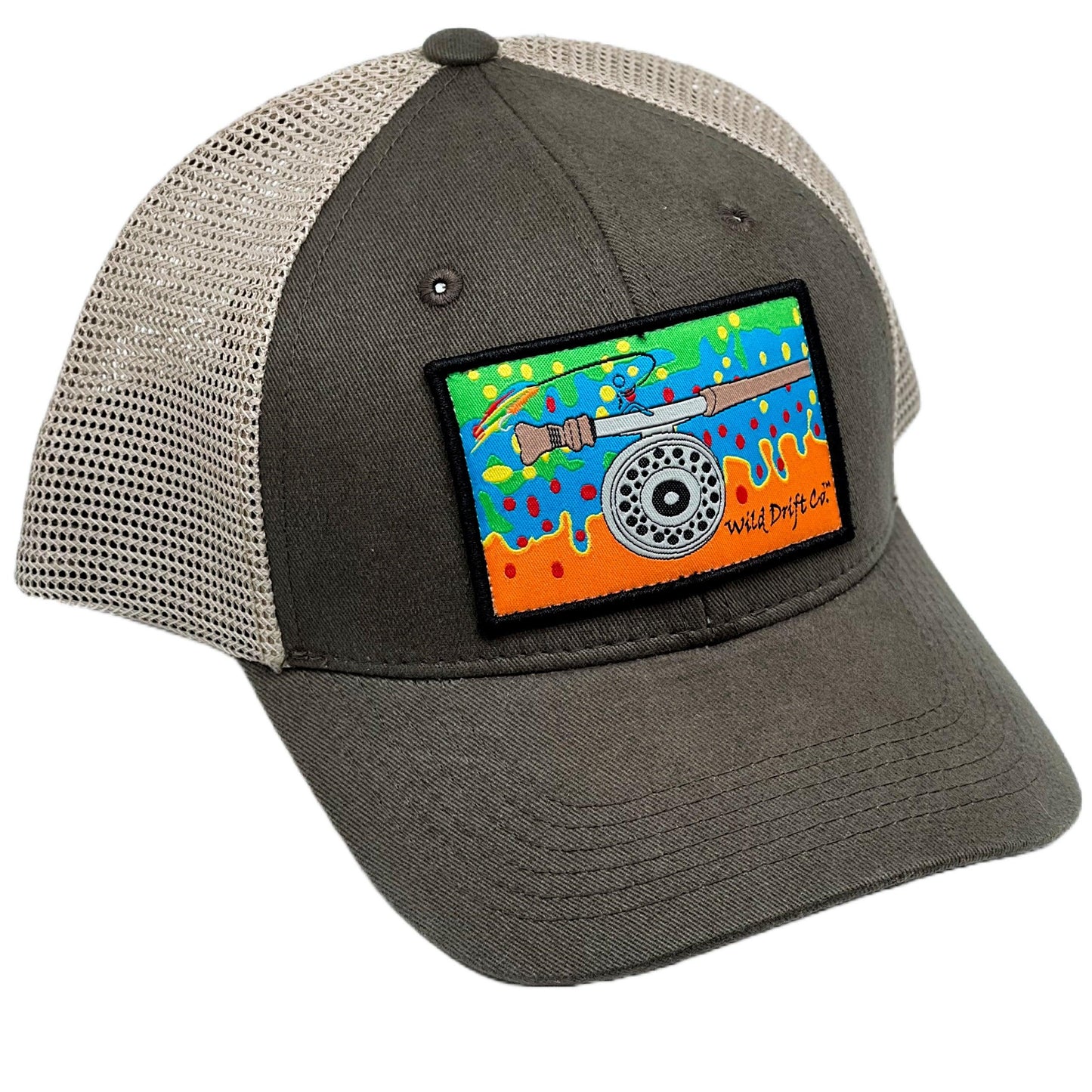 Rifle Green Fly Reel Patch Hat - Wild Drift Co